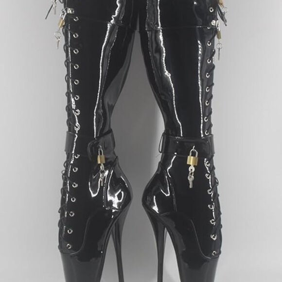 Womens Padlocks Ballet Boots - Picture 4 of 5